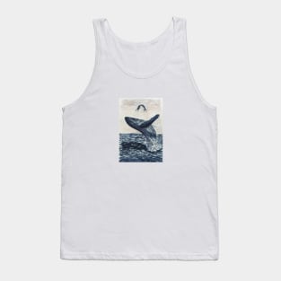 The Mermaid and the Whale Watercolour Painting Tank Top